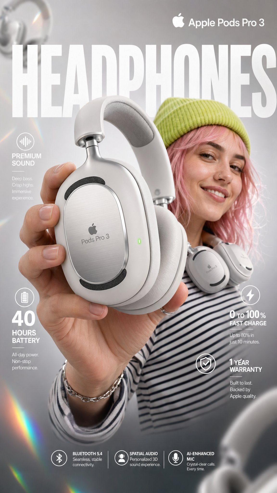 Apple Pods Pro 3耳机电商信息图
