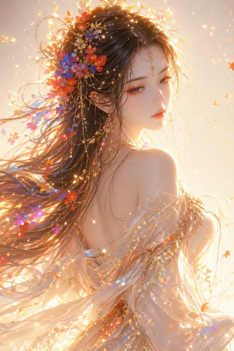 东方幻想风格女性半身肖像