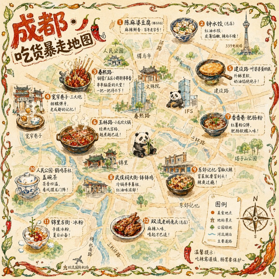 插画城市美食地图