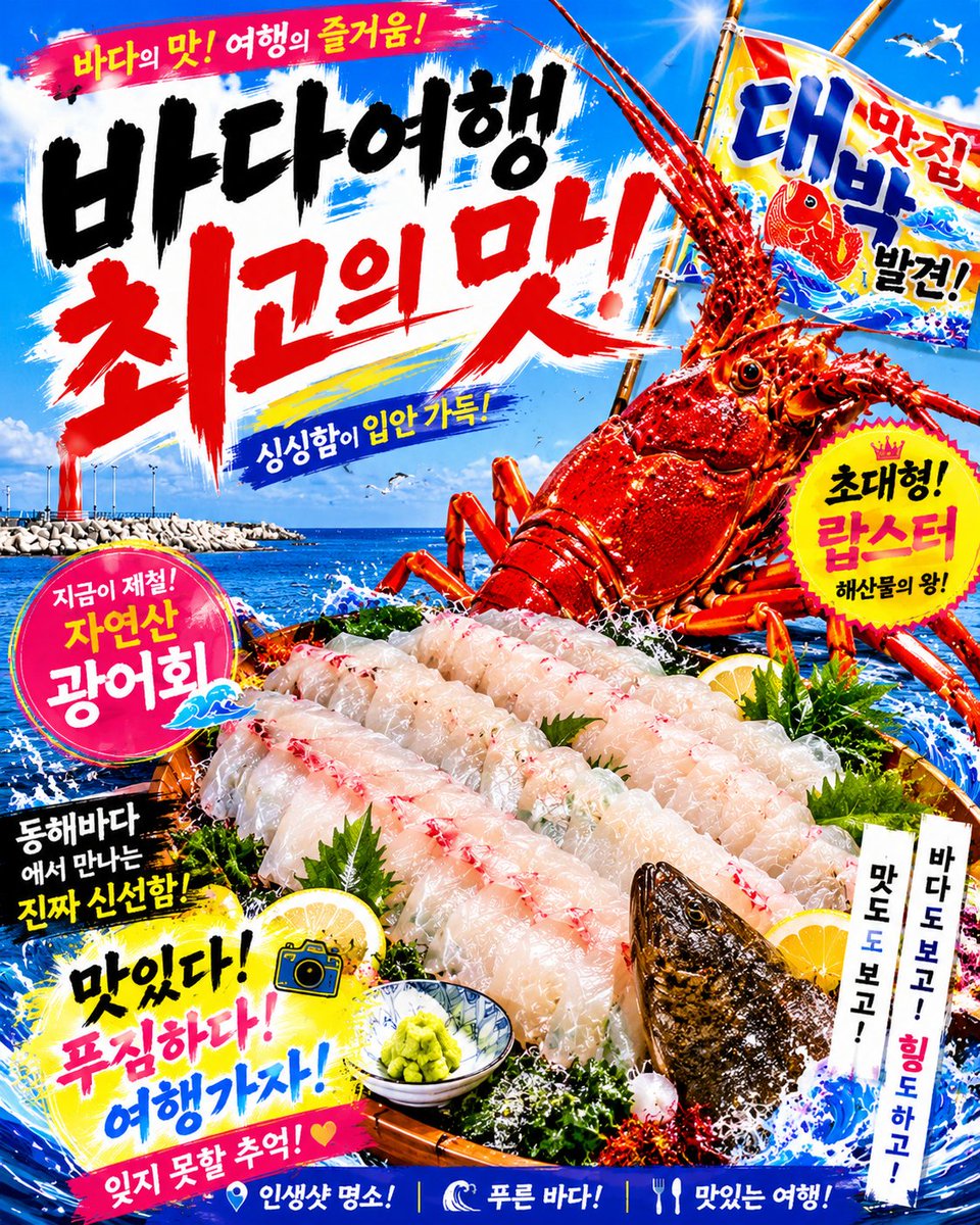 韩式海鲜餐厅广告海报